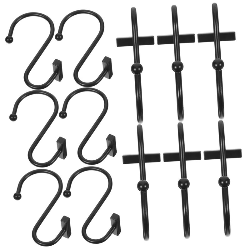 12Pcs Stainless Steel Shower Curtain Hooks Decorative Hangers For Bathroom Window Curtains Easy Installation - Image 2