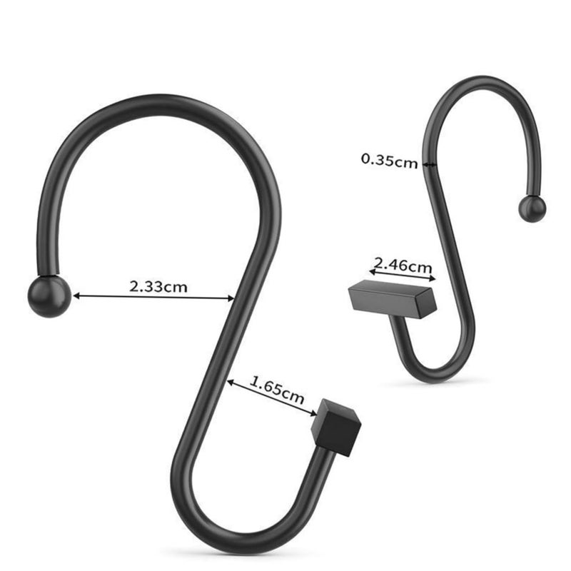 12Pcs Stainless Steel Shower Curtain Hooks Decorative Hangers For Bathroom Window Curtains Easy Installation - Image 3