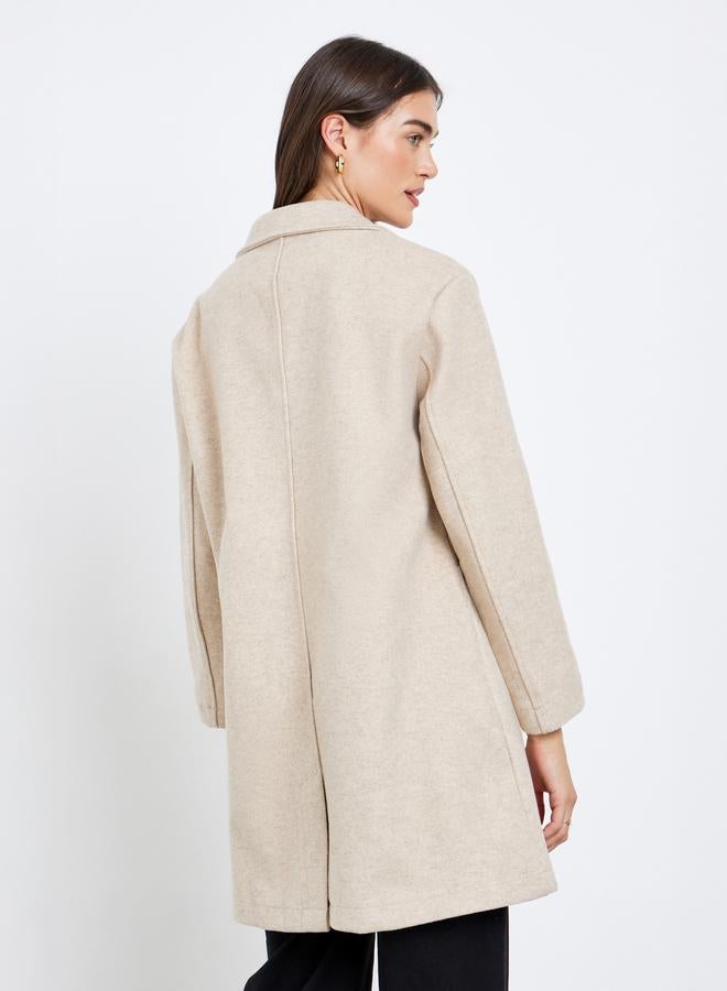 ستايلي معطف طويل بتفاصيل أزرار مزدوجة - Image 4