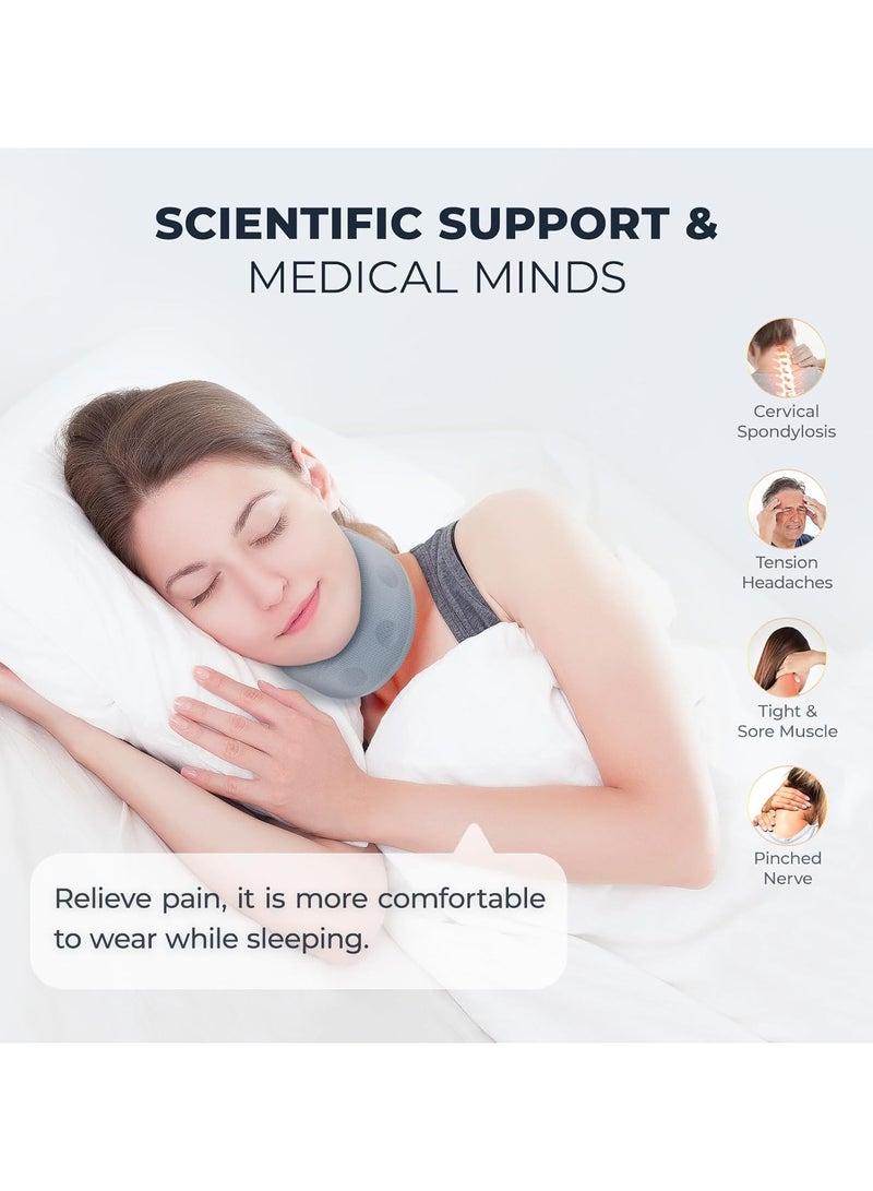 FASHION HOME دعامة الرقبة لآلام الرقبة والدعم تخفف الألم والضغط في العمود الفقري تدعم وتثبت الفقرات طوق عنق إسفنجي للنوم - Image 3