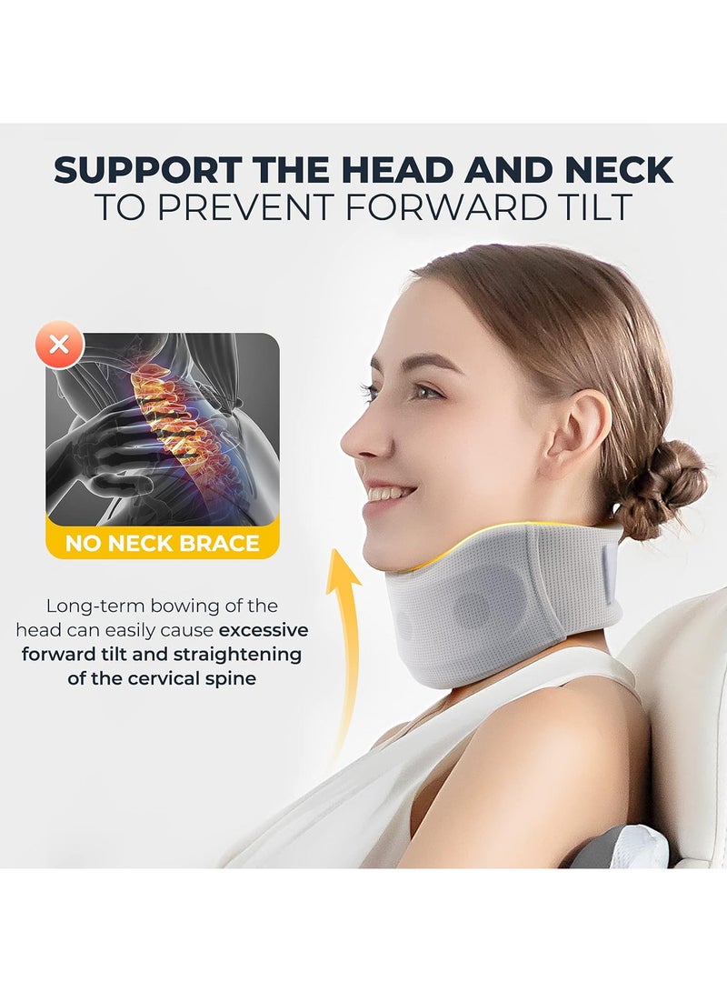 FASHION HOME دعامة الرقبة لآلام الرقبة والدعم تخفف الألم والضغط في العمود الفقري تدعم وتثبت الفقرات طوق عنق إسفنجي للنوم - Image 5