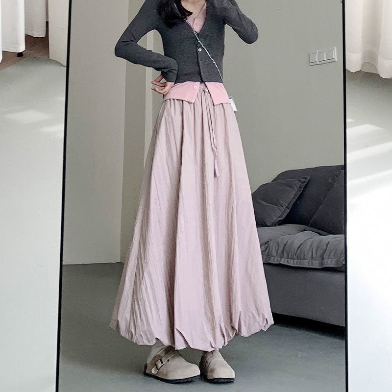 High-Waisted Korean Style Puff Skirt For Women Sweet Elegant Versatile Design SensibilityNiche Spring Summer New Arrival Lotus root starch color (with inside) 