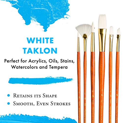 Princeton RealValue Paintbrush, Round 2,6,Fan 2,Filbert 4,Ang 4,Flat 10, Orange - Image 4