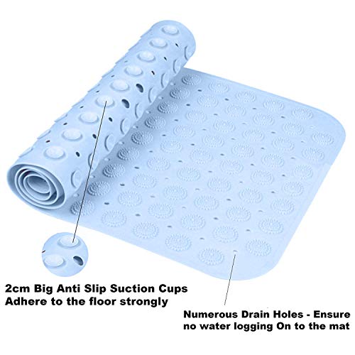 TAPUJI Extra Long Bath Mat 100 x 40 cm, Non-Slip Traction for Tubs & Showers, Longer Than Standard Bathtub Mats (200 Suction Cups, Machine Washable,Sky Blue) - Image 5