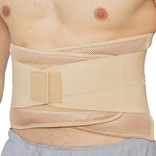 NeoTech Care Adjustable Compression Wide Back Brace Lumbar Support Belt (Beige, Size XXXL) - Image 1