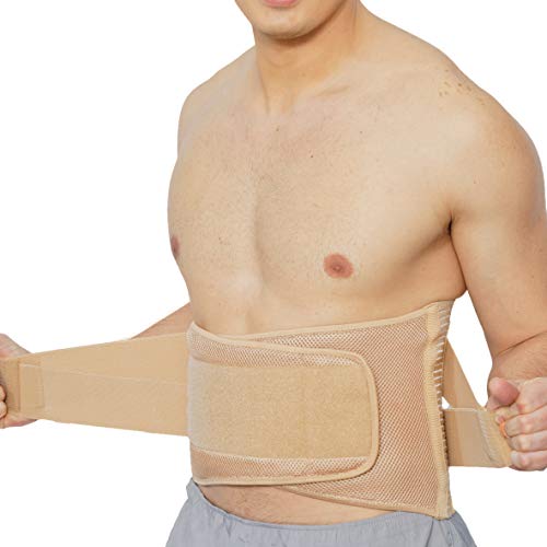 NeoTech Care Adjustable Compression Wide Back Brace Lumbar Support Belt (Beige, Size XXXL) - Image 4