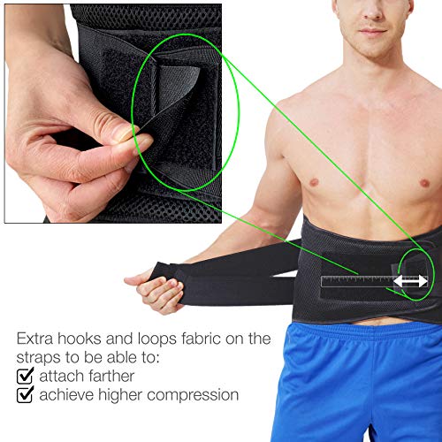 NeoTech Care Adjustable Compression Wide Back Brace Lumbar Support Belt (Beige, Size XXXL) - Image 2