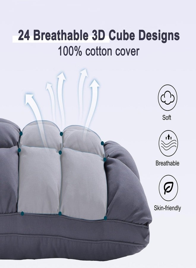 YOUR MOON Soft Pillows for Sleeping, Support Bed Pillows, Fluffy Down Alternative Pillow, Luxury Hotel Gel Pillows for Side Sleeping Queen Size (Gray) - Image 3