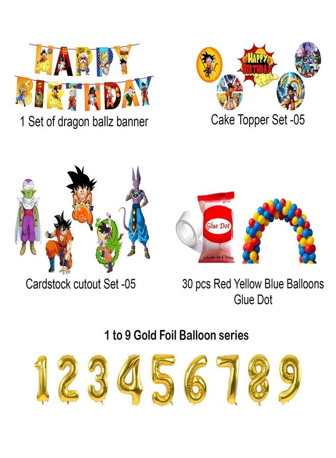 Partyjoy Birthday Party Decoration Set, Balloon Arch Kit with Banner, Cake Topper, Cupcake Picks, Anime Theme Party Supplies (8th birthday) - Image 2