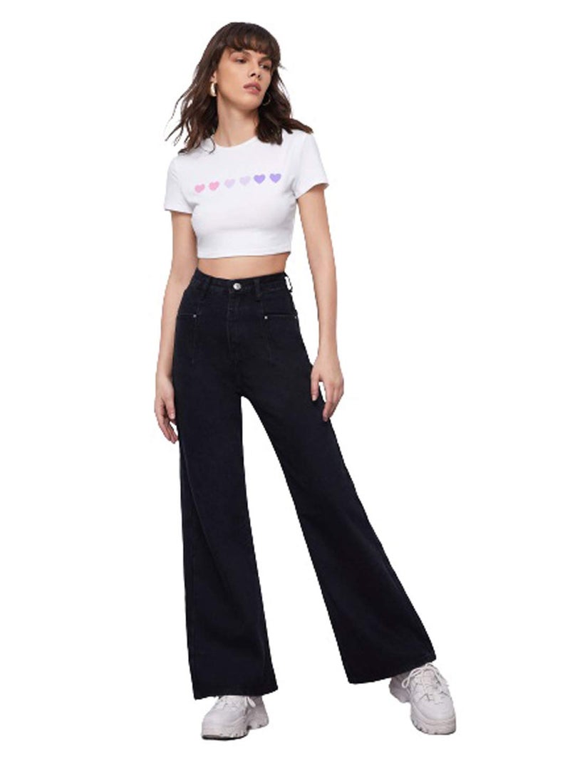 KOTTY Womens High Rise Cotton Lycra Jeans(Black,34) - Image 2
