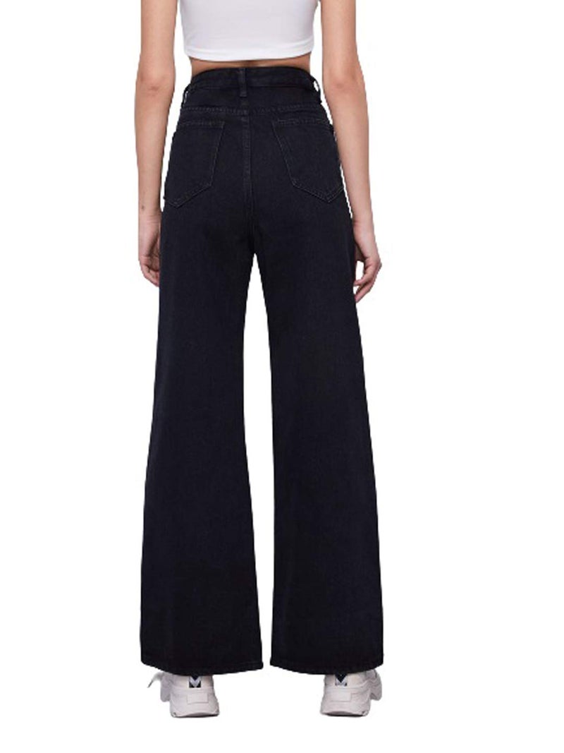 KOTTY Womens High Rise Cotton Lycra Jeans(Black,34) - Image 5
