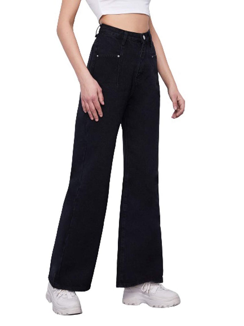 KOTTY Womens High Rise Cotton Lycra Jeans(Black,34) - Image 3