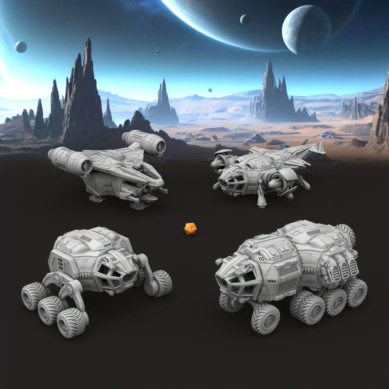 Sci Fi RPG Vehicle Kit Dragonfly Heavy Dropship F16B Modular Spacecraft And Ground Transport Miniatures For Tabletop Gaming Hobbyists - Image 1