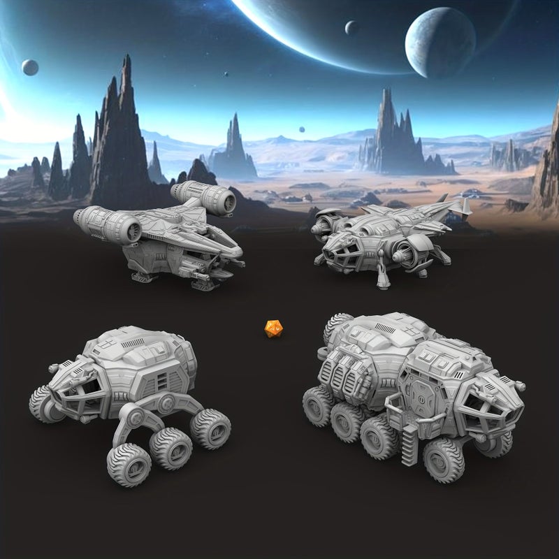 Sci Fi RPG Vehicle Kit Dragonfly Heavy Dropship F16B Modular Spacecraft And Ground Transport Miniatures For Tabletop Gaming Hobbyists - Image 3