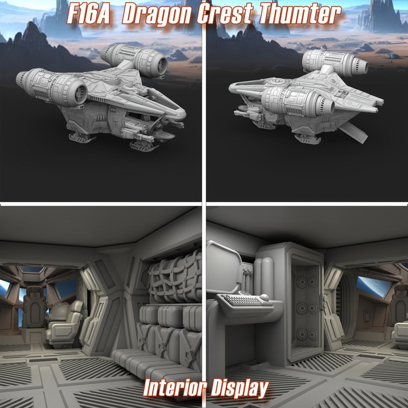 Sci Fi RPG Vehicle Kit Dragonfly Heavy Dropship F16B Modular Spacecraft And Ground Transport Miniatures For Tabletop Gaming Hobbyists - Image 5