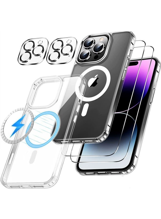 إكس ليفيل جراب 5 في 1 لهاتف iPhone 16 Pro Max مزود بواقي شاشة من الزجاج المقوى وطبقة حماية لعدسة الكاميرا، يدعم الشحن اللاسلكي، فائق النحافة، مقاوم للصدمات والخدوش وبصمات الأصابع، مصنوع من مادة شفافة. - Image 1