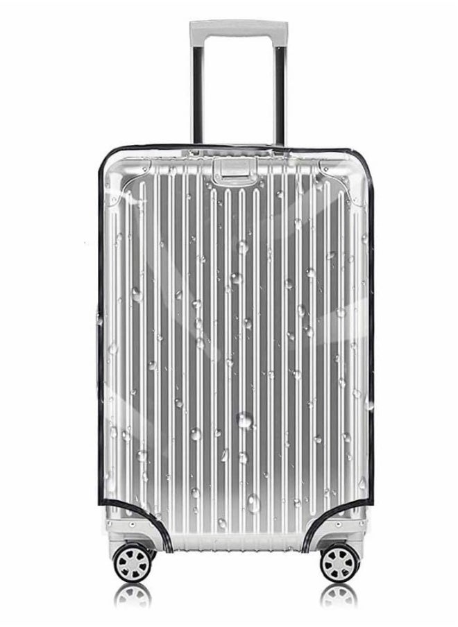 Generic Durable Transparent PVC Luggage Cover for 24-30 Inch Wheeled Suitcases - Easy to Use, No Removal Needed  - Image 1