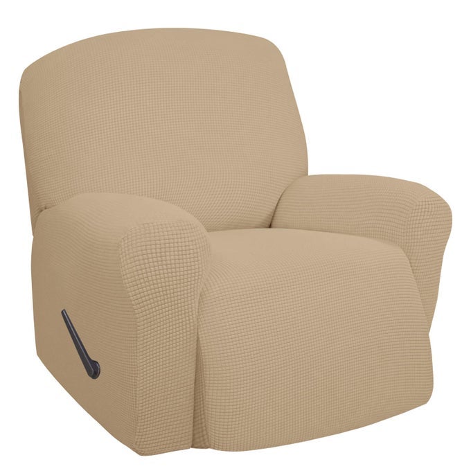 EASYGOING OVERSIZED RECLINER STRETCH SOFA SLIPCOVER SOFA COVER 1 PIECE FURNITURE PROTECTOR COUCH SOFT WITH ELASTIC BOTTOM KIDSPOLYESTER SPANDEX JACQUARD FABRIC SMALL CHECKSOVERSIZE RECLINERSAND
