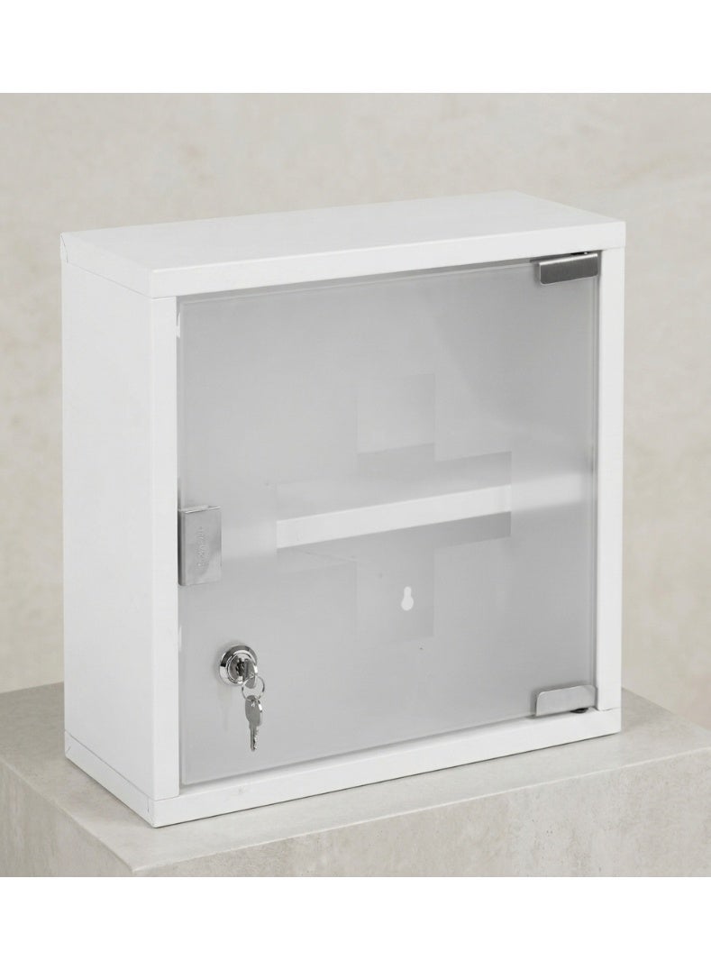 Numed First Aid Box Metal with Glass Empty for Office, Home, Day Care & Gyms Medium NM 46 - Image 1