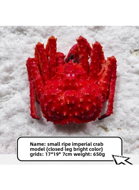 Simulation King Crab Model Seafood Ice Table Decorative Ornaments Live Shooting Props Seafood Sales Display-Color:Close Leg Cooked Little Emperor Crab Model