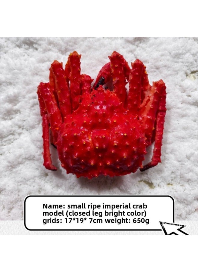 null - Simulation King Crab Model Seafood Ice Table Decorative Ornaments Live Shooting Props Seafood Sales Display-Color:Close Leg Cooked Little Emperor Crab Model - Image 1