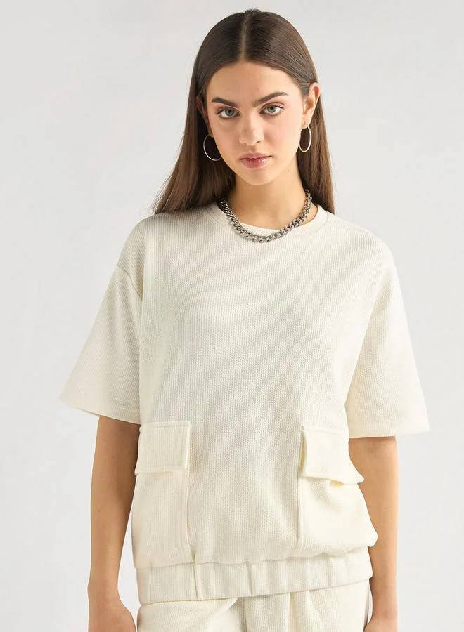 Splash FAV Textured Pocket Detail T-shirt and Joggers Set