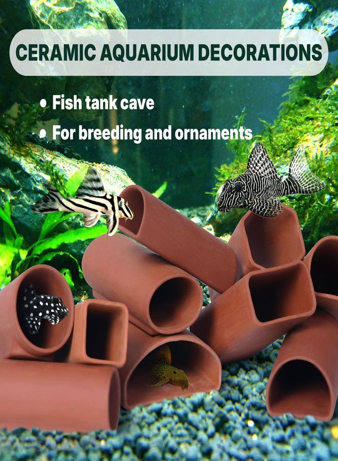 Generic 2 Small Round Plecos Fish Caves, Hide Away Caves for Plecos, Angelfish, Cichlids and More, Dark Red - Image 2