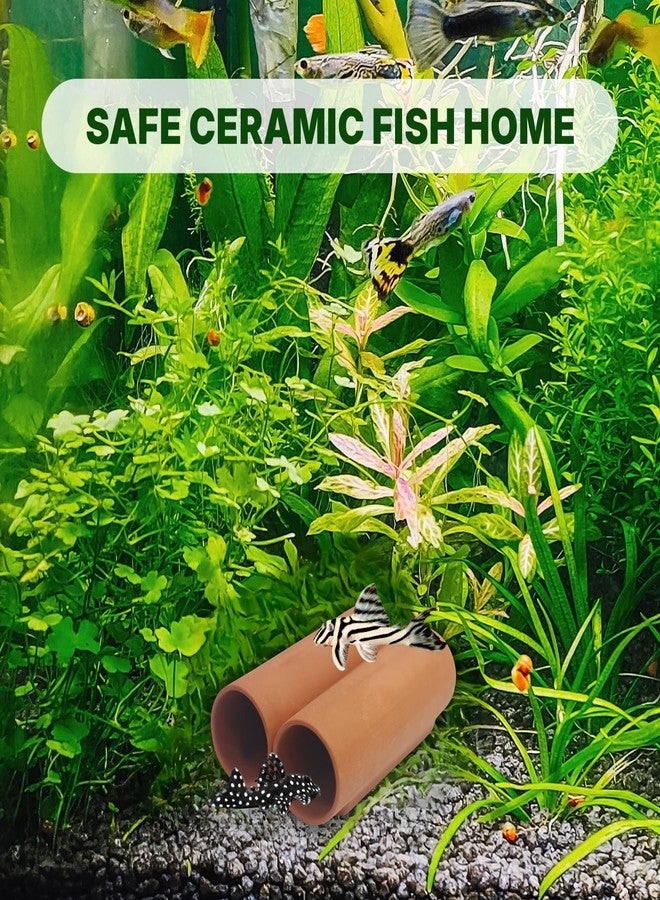 Generic 2 Small Round Plecos Fish Caves, Hide Away Caves for Plecos, Angelfish, Cichlids and More, Dark Red - Image 4