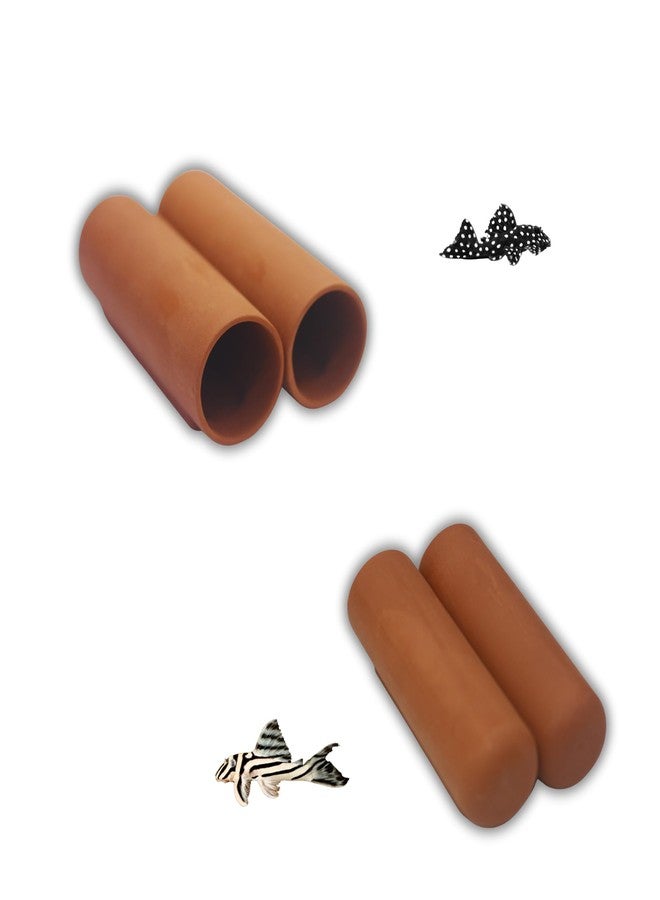 Generic 2 Small Round Plecos Fish Caves, Hide Away Caves for Plecos, Angelfish, Cichlids and More, Dark Red - Image 5