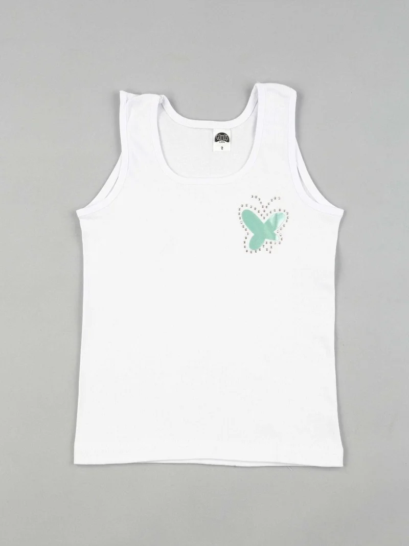 Gümüş Silver Girl Wide Strap Stoned Undershirt 3056 - 6 Pieces