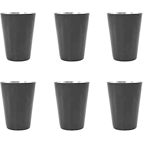 Dynore Stainless Steel Black Shot Glass Set of 6 (50 ml) - Image 1