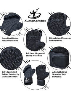 AURORA New Ventilated Workout Gloves with strong grip and Palm Protection both For Men and Women Exceptional For Cross training Gym Cycling Weightlifting  - Image 3