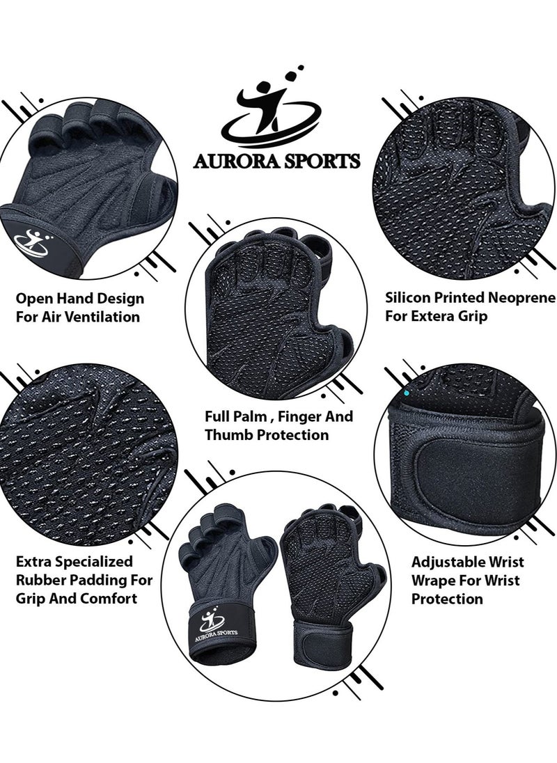 AURORA New Ventilated Workout Gloves with strong grip and Palm Protection both For Men and Women Exceptional For Cross training Gym Cycling Weightlifting  - Image 3