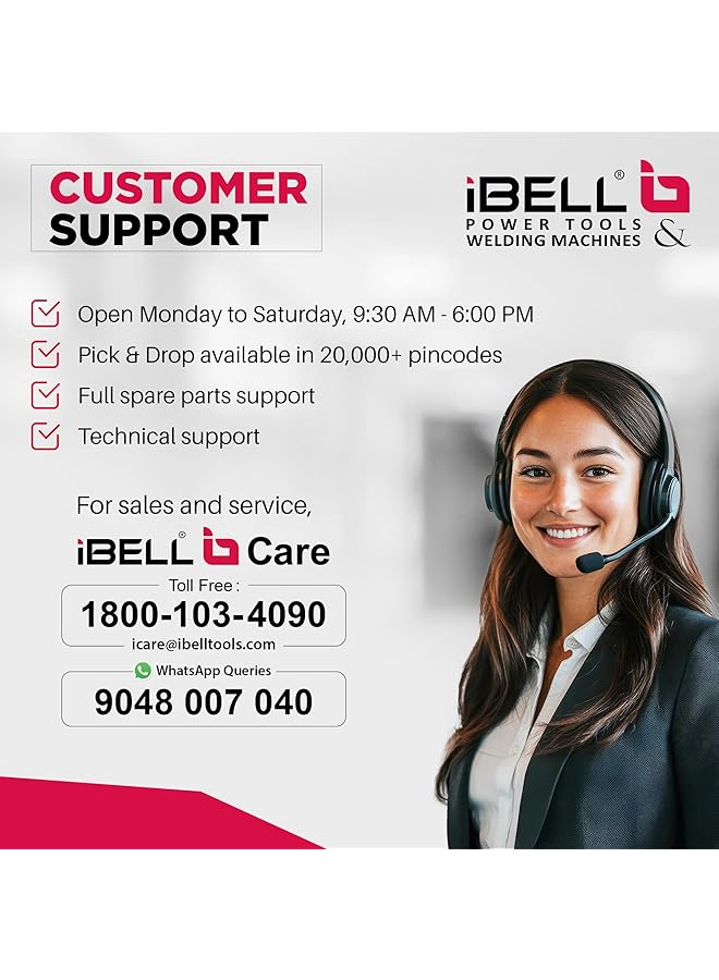 آي بيل Ibell CP80-18، 230 فولت 1400 واط آلة تلميع السيارات ثنائية الحركة مع قرص 180 مم - أداة تلميع وصنفرة عالية الطاقة لتصحيح الطلاء والتشميع واستعادة المصابيح الأمامية. - Image 3