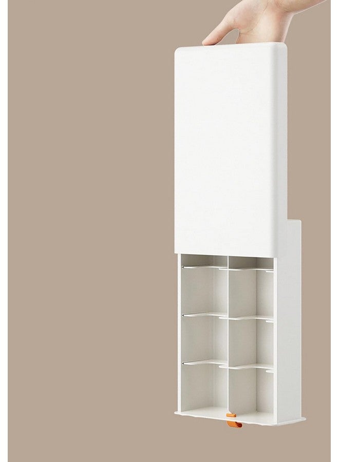HOUSE OF QUIRK House of Quirk 8 Slot Plastic Utensils Drawer Storage Box Self Adhesive Cabinet Hanging Sock Boxes Under Desk Clothes Organizer Underwear (Beige) - Image 4