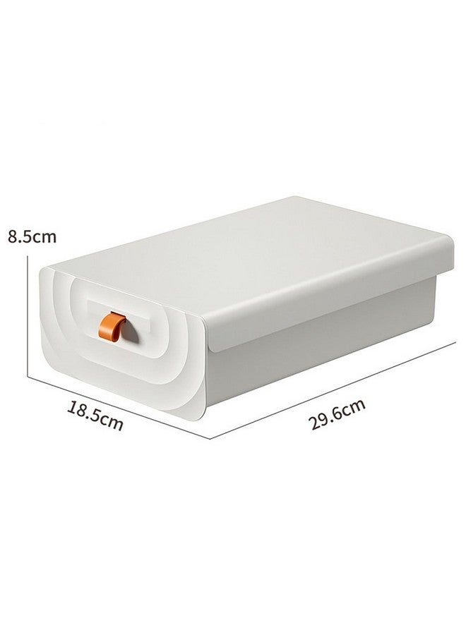 HOUSE OF QUIRK House of Quirk 8 Slot Plastic Utensils Drawer Storage Box Self Adhesive Cabinet Hanging Sock Boxes Under Desk Clothes Organizer Underwear (Beige) - Image 3
