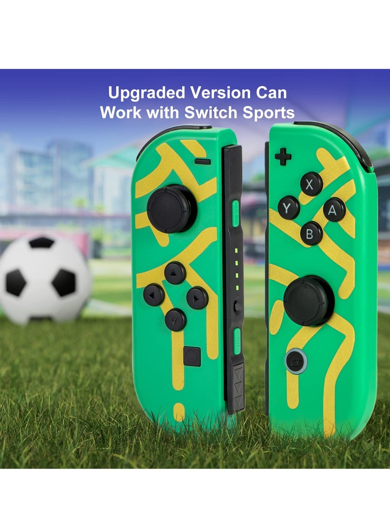 Wireless Joy-Con Controllers for Nintendo Switch, Lite, and OLED - L/R Replacement with Joystick, Wake-up, Screenshot, and Dual Vibration Features (Green)  - Image 2