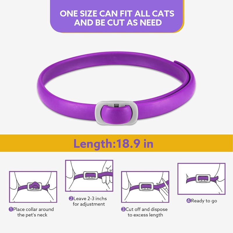 Oimmal 4 Pack Calming Collar for Cats, Adjustable Cat Calming Collar, Cat Pheromone Collar for Cats and Kitten, Relieve Reduce Anxiety Stress, Cat Anxiety Relief Calm Relaxing Collars - Image 5