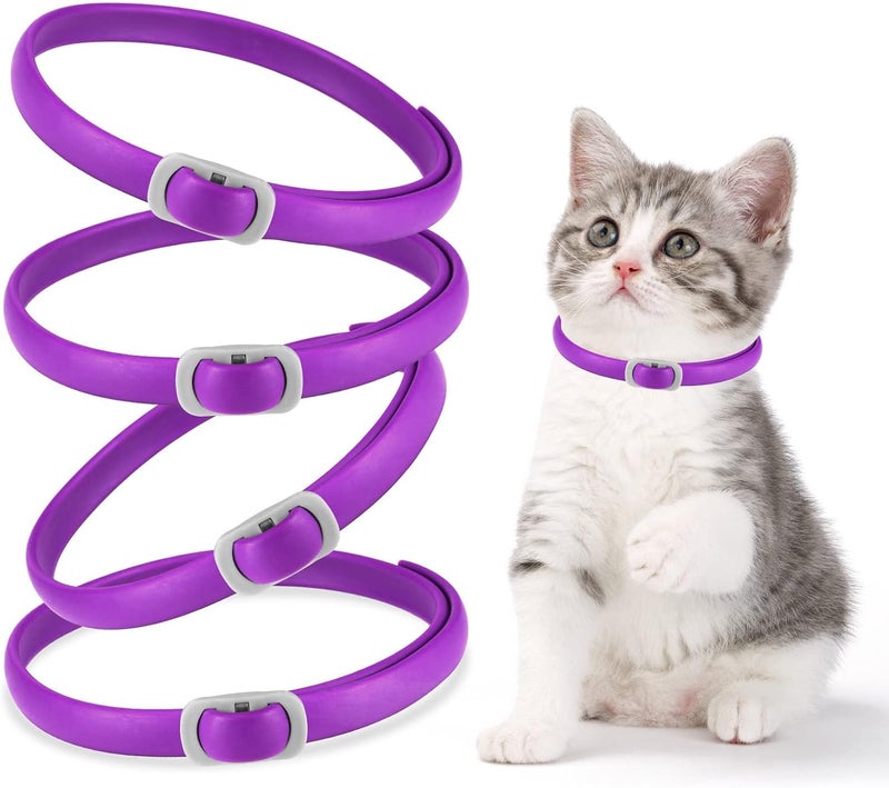 Oimmal 4 Pack Calming Collar for Cats, Adjustable Cat Calming Collar, Cat Pheromone Collar for Cats and Kitten, Relieve Reduce Anxiety Stress, Cat Anxiety Relief Calm Relaxing Collars - Image 1