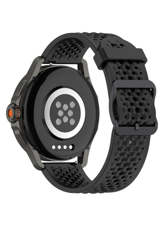 Kmaxai Liquid Silicone Watch Band For Xiaomi Watch S4/s4 Sport S1/s2/s3 Pro Color Sports Edition Breathable Replacement Strap Black - Image 3