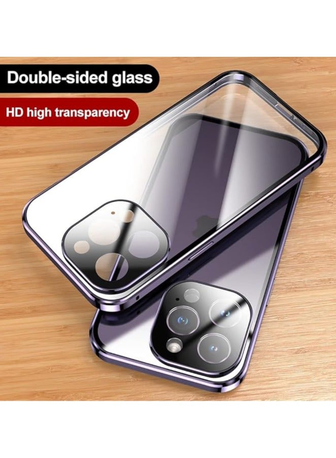 general iPhone 15Pro Max/15Plus/15Pro/15 Magnetic Case with Security Lock, Double-Sided Glass, 360° Full Body Case, Screen Protector, Camera Lens Protector, Clear Lockable Cushion Case - Image 4