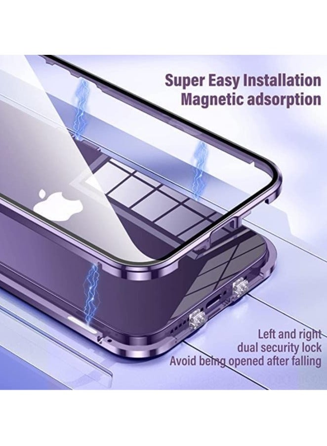 general iPhone 15Pro Max/15Plus/15Pro/15 Magnetic Case with Security Lock, Double-Sided Glass, 360° Full Body Case, Screen Protector, Camera Lens Protector, Clear Lockable Cushion Case - Image 2