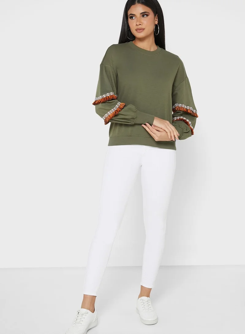 ONLY Round Neck Knitted Sweatshirt