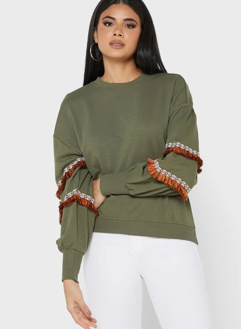 ONLY Round Neck Knitted Sweatshirt