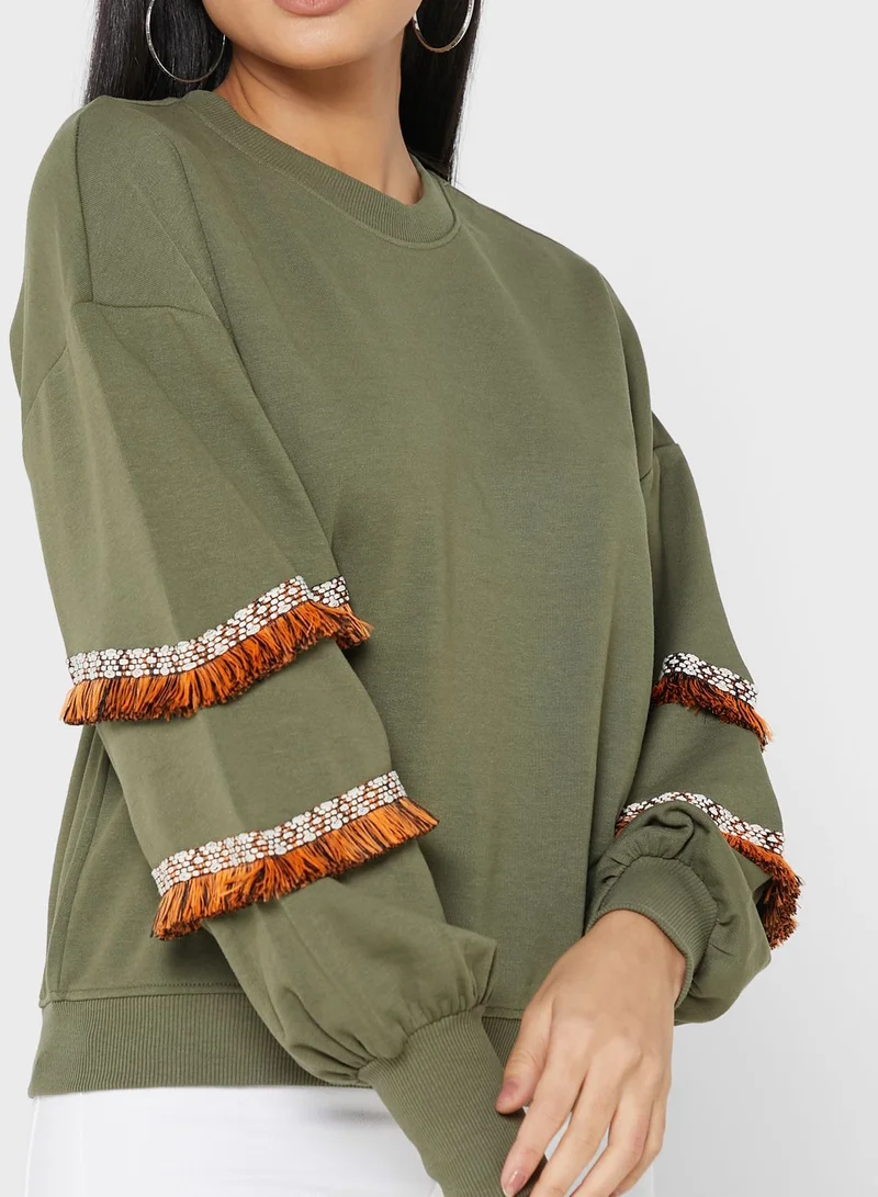 ONLY Round Neck Knitted Sweatshirt