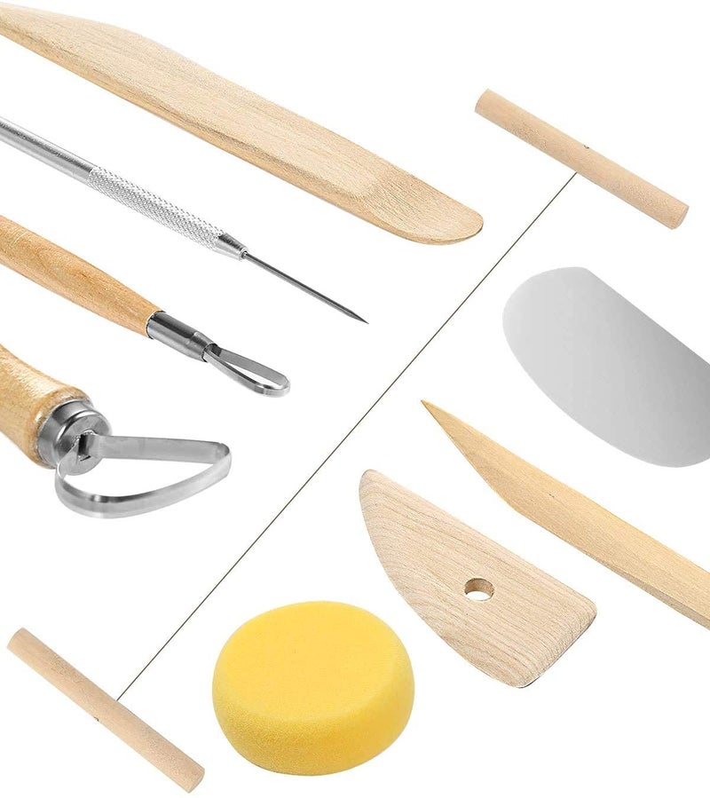SOHAM SHREE Art Ceramic Clay Wax Pottery Tool Kit (8 Pieces, Beige) - Image 1