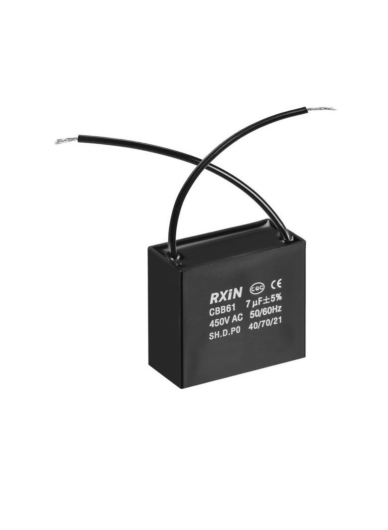 مكثف مروحة السقف uxcell CBB61 4uF 450V AC مكثفات فيلم البولي بروبلين المعدنية المزدوجة 47x17.5x34.5 مم لمولد محرك مضخة المياه 