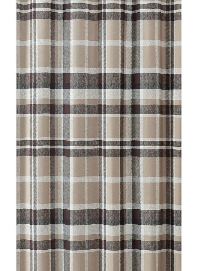 TRULY SOFT Paulette Plaid Taupe 72" Square Shower Curtain - Image 2