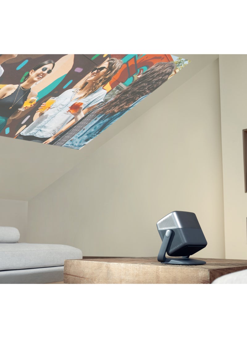 JMGO N1 Ultra 4K Triple Laser Projector, 360 Freestyle Gimbal, Blu-Ray 3D, 2200 CVIA Lumen, HDR 10, Android TV 11, 10W2 Dynaudio Speakers, Instant Keystone Correction, Smart & Portable Theater