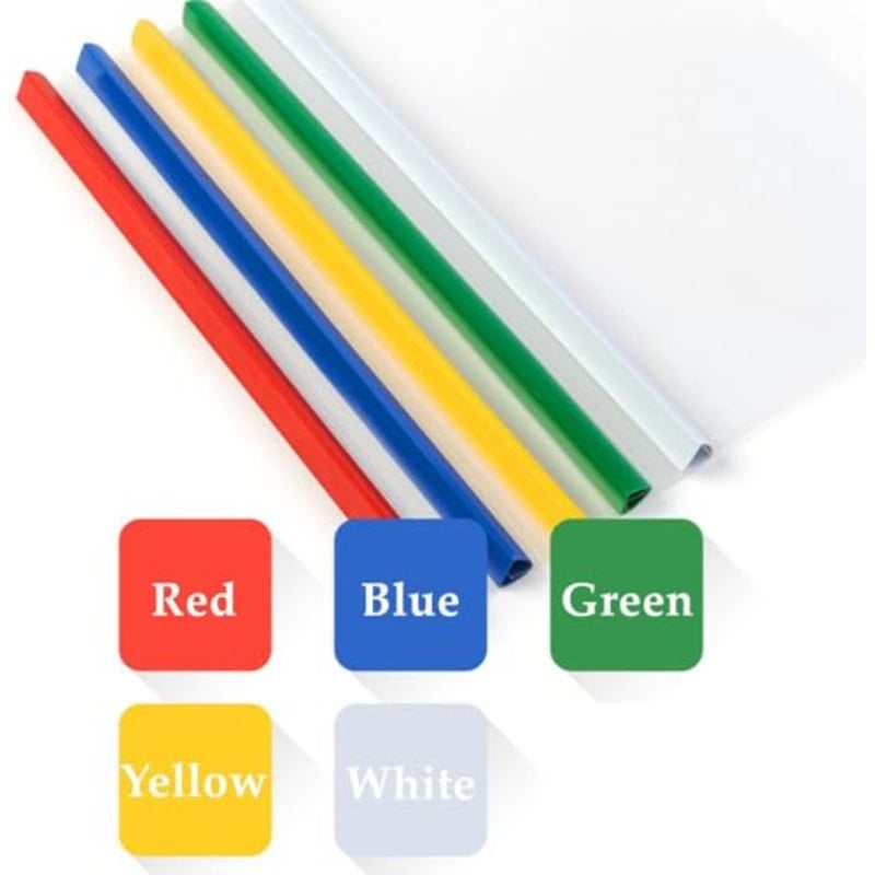 10Pcs Clear Report Covers with Sliding Bar, 40 Sheet Capacity Plastic Binder Paper Protector, Report Folders with Clear Cover for Resume File Documents, 5 Colors - Image 3